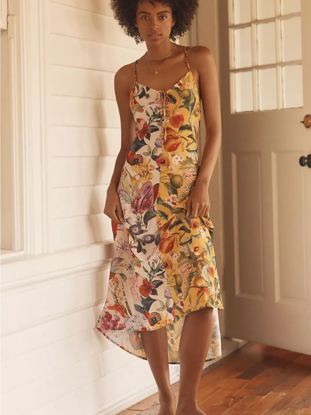 Burcu Korkmazyurek x LyreBird Silky Slip Midi Dress Anthropologie